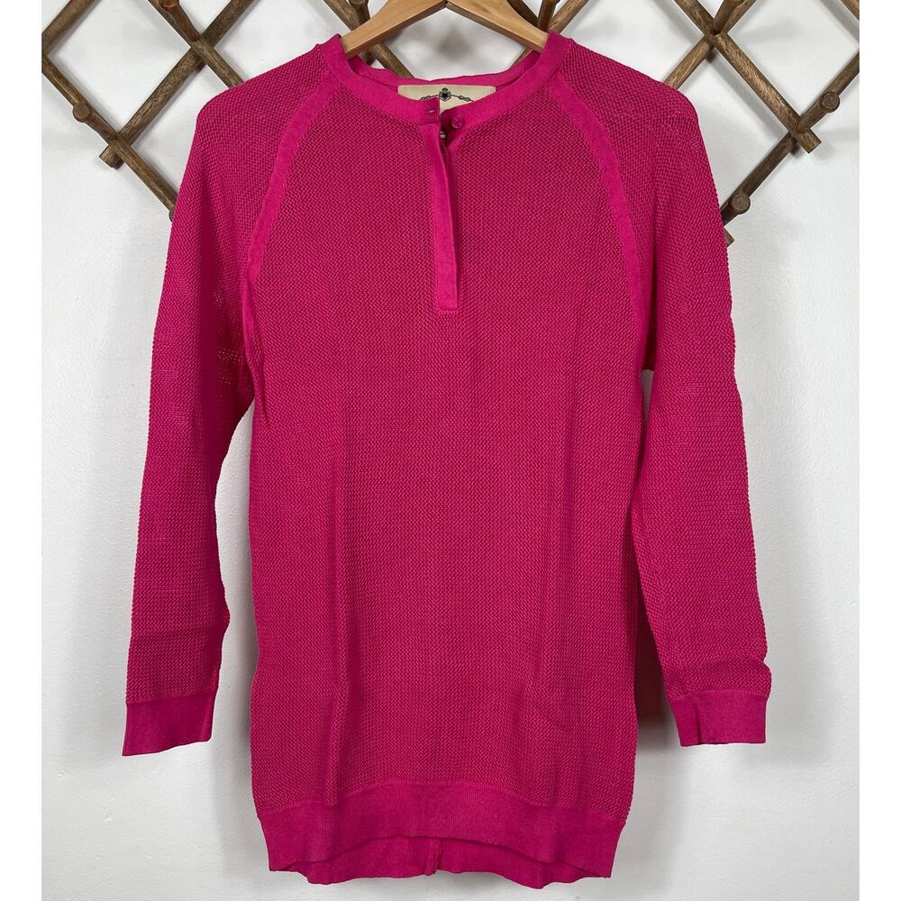 FreeLoader Waffle Knit Pullover Sweater in Hot Pink Women's Size M